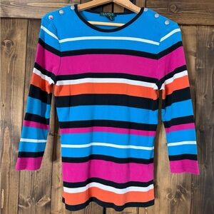 Ralph Lauren Vibrant Striped Long Sleeve Top YTK